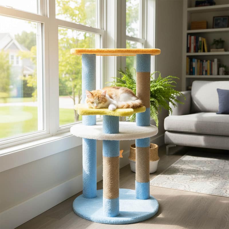 Costway 29” Cute Modern Cat Tree with Star & Moon Shaped Platforms, - See Details