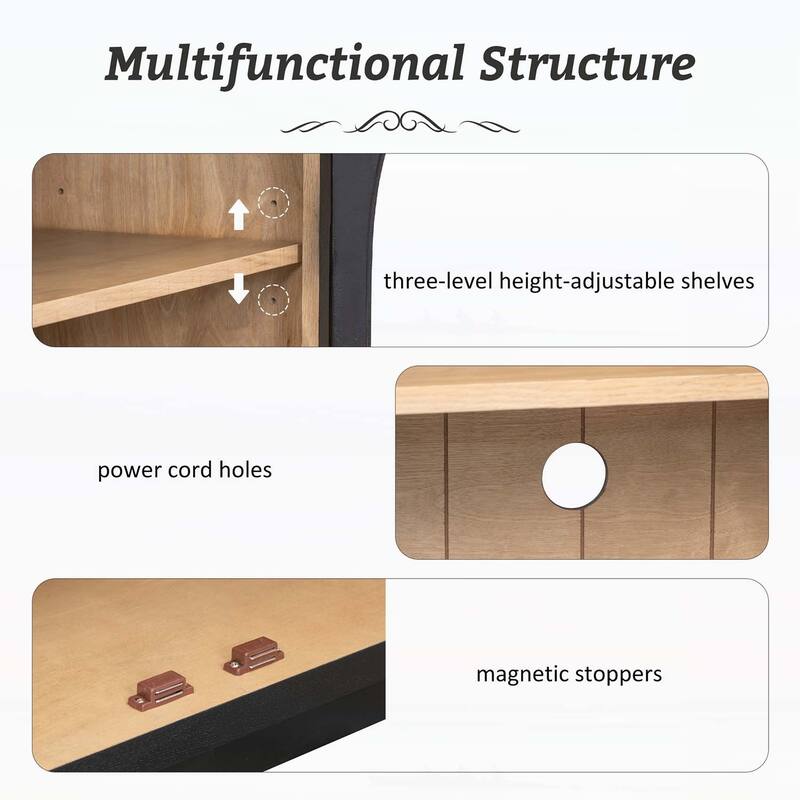 4-Door Sideboard Buffet Cabinet,for Multi-Purpose Use in Kitchen,Dining and Living Areas