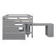 preview thumbnail 95 of 103, Modern Wooden Loft Bed with Retractable Writing Desk and 3 Drawers, Storage Stairs and Shelves