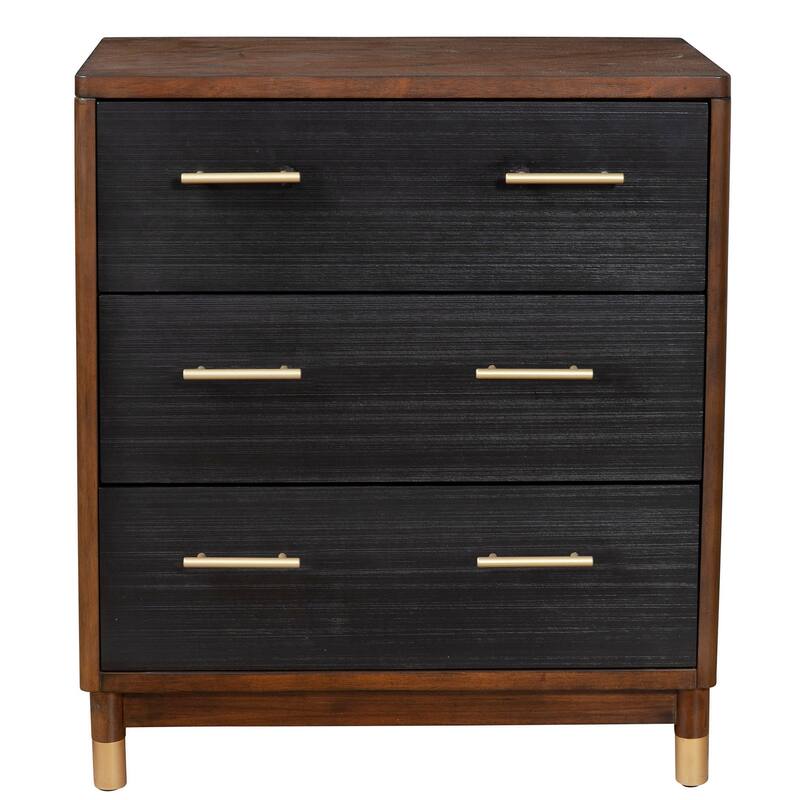Alpine Furniture Belham 3 Drawer Small Chest in Dark Walnut (Brown)