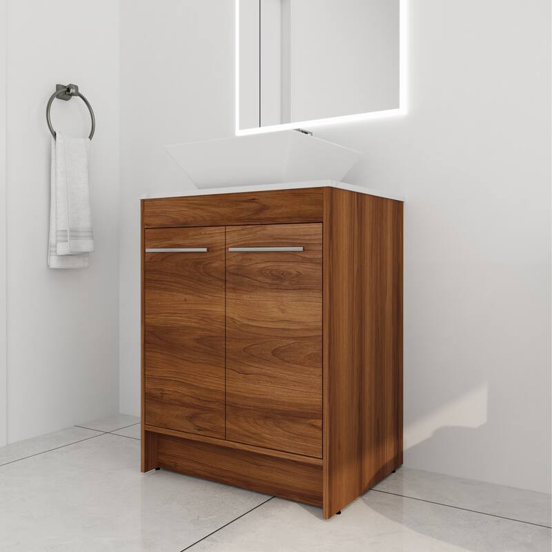 ARTCHIRLY 24/36/48/60 Inch Bathroom Vanity with Sink, Freestanding Bathroom Vanity with Soft Close Door and Shelf
