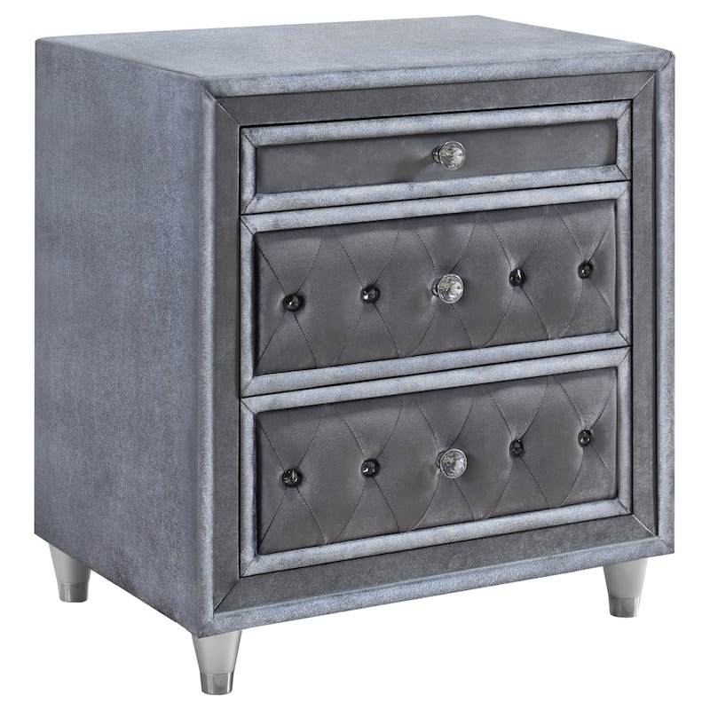 Antonella Upholstered 3-drawer Nightstand