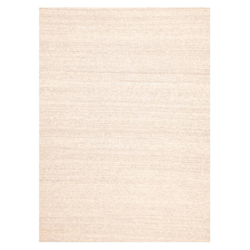 ECARPETGALLERY Braid weave Sienna Cream Wool Kilim - 9'0 x 12'0