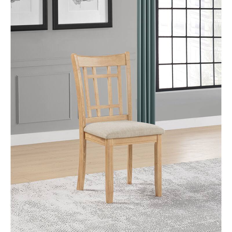 Lavon Wood Dining Side Chair Linen and Light Oak (Set of 2)
