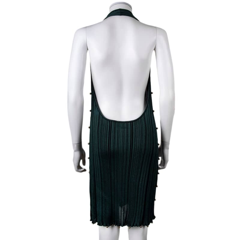 Bottega Veneta Open Back Halter Plisse Dress