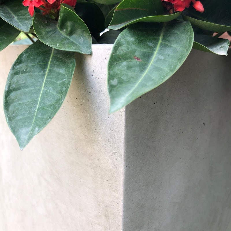 Kante Set of 3 Lightweight Modern Square Outdoor Planters, 19, 16 and 13 Inch Tall, Weathered Concrete - 13"W x 13"L x 19"H