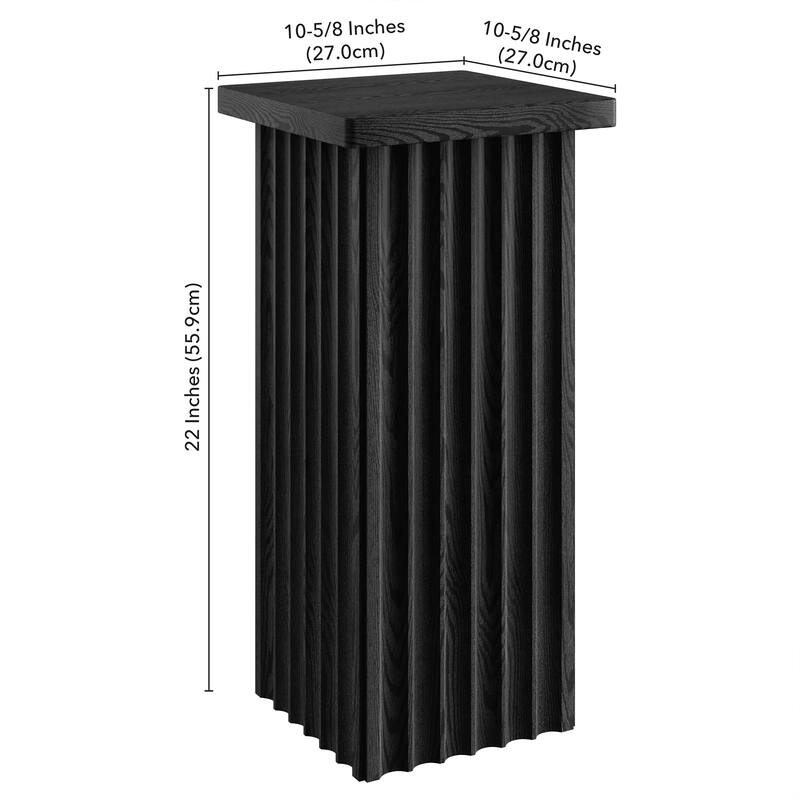 Bourne 10.75" Wide Square Fluted Side Table - 10.75" Wide