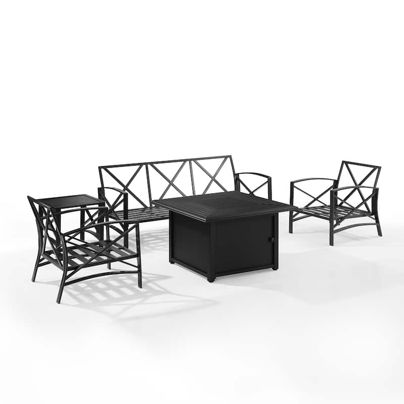 Crosley Kaplan 5Pc Outdoor Sofa Set W/Fire Table - 147 W x 91 D x 32 H