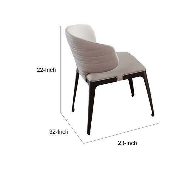 Aurora 23 Inch Set of 2 Classic Side Dining Chairs, Bone White Faux Leather