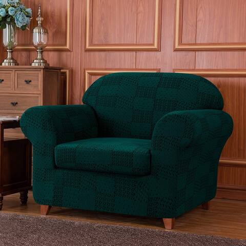 Subrtex 2-Piece Armchair Slipcovers Stretch Knit Furniture Cover