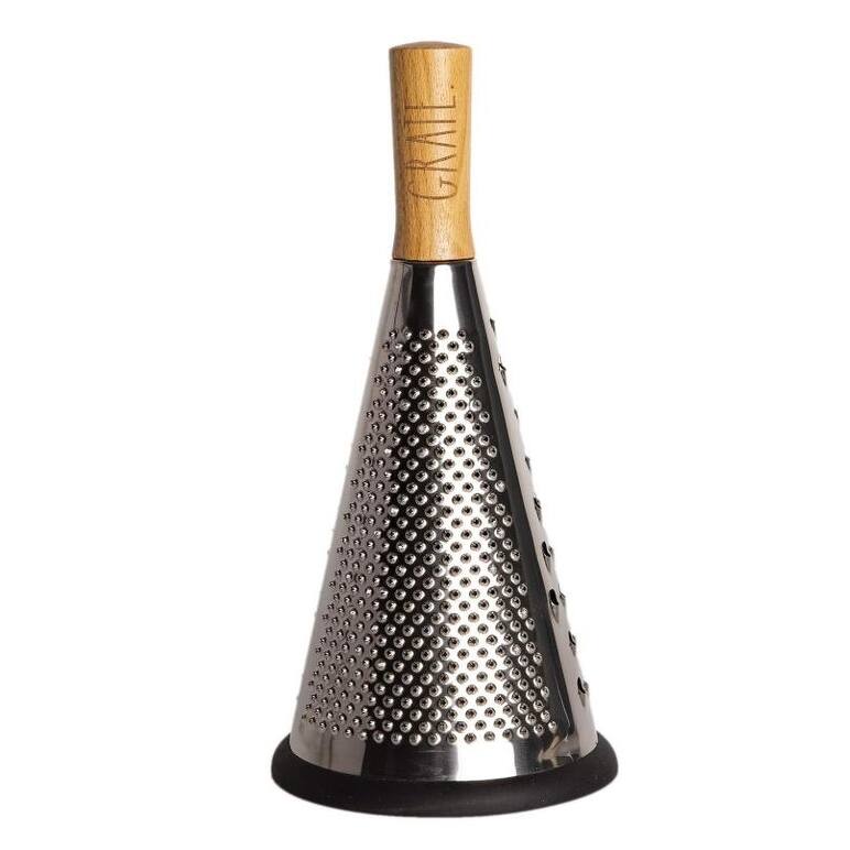 Rae Dunn Everyday Collection Multifunction Grater- Stainless Steel Grater and Zester for Cheese, Spices, Vegetables, Wood - Wood