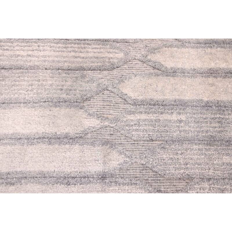 ECARPETGALLERY Hand Loomed Elysian Grey Silk Rug - 8'0 x 11'1