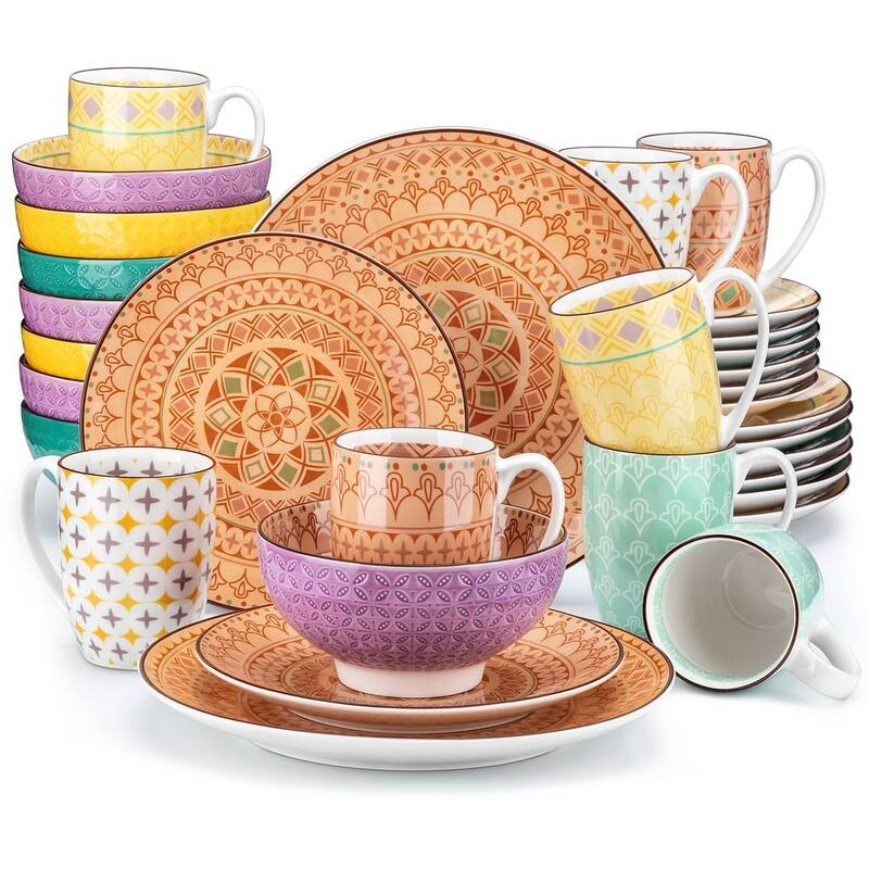 vancasso Casual Bohemia Porcelain Dinnerware Set - Tulip - 32 Piece