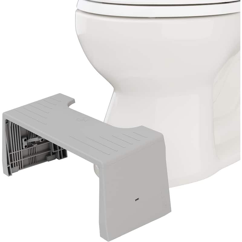 Squatty Potty Porta Traveler Foldable Toilet Stool for Travel, 7 Inch Portable Bathroom Step Stool Squat - Gray