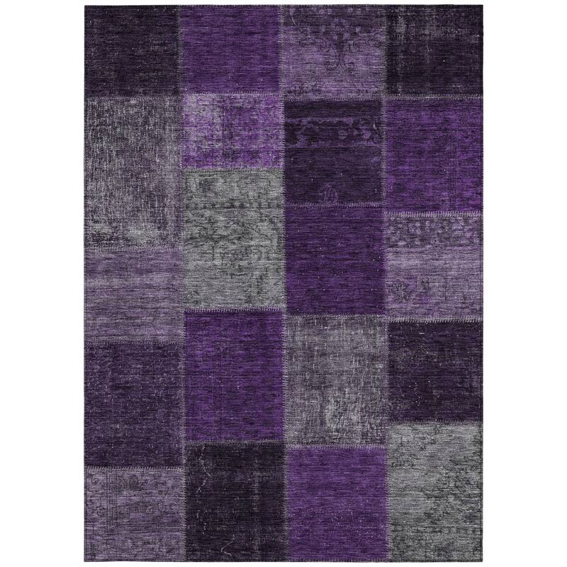 HomeRoots Patchwork Transitional Rectangle Outdoor Rug