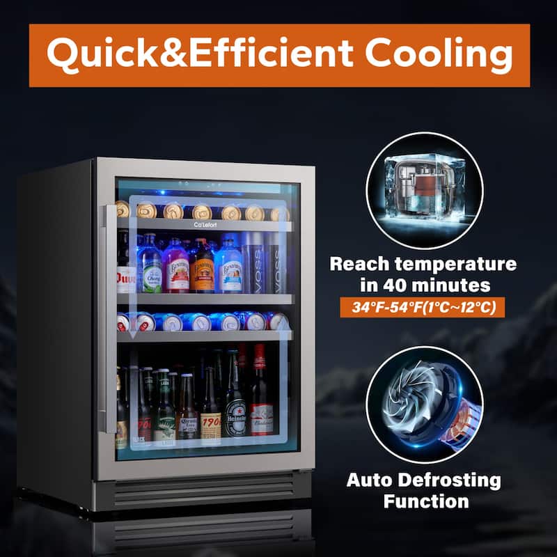 Ca'Lefort 24 inch 140 Can Beverage Cooler Built-in/ Freestanding Frost Free Beverage Center - 24 inch