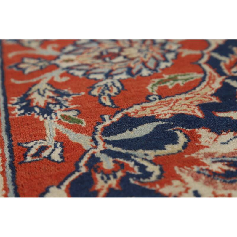 Hand Knotted Oriental 100% Wool Carpet Traditional Floral Beige & Ivories Isfahan Area Rug - 12' 0'' X 8' 7''