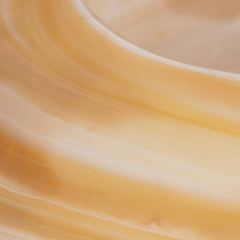 Round Glass Decorative Bowl with Swirl Pattern - 19", Orange - 19.0"