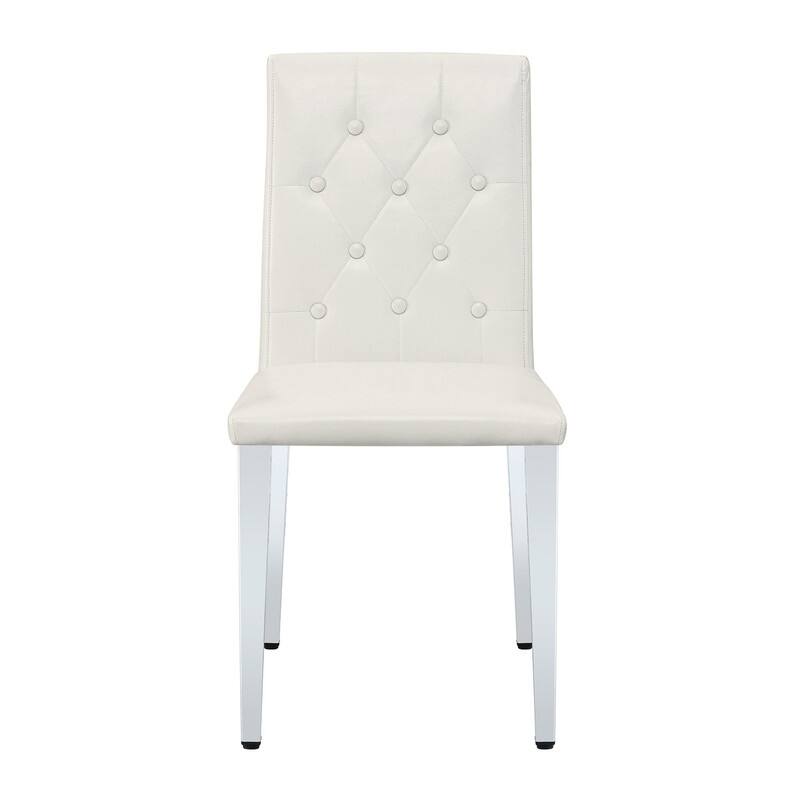 4-Pack Modern PU Dining Chairs with Ergonomic Buckle Backrest, Silver Metal Legs - Comfort & Style for Home & Commercial Use