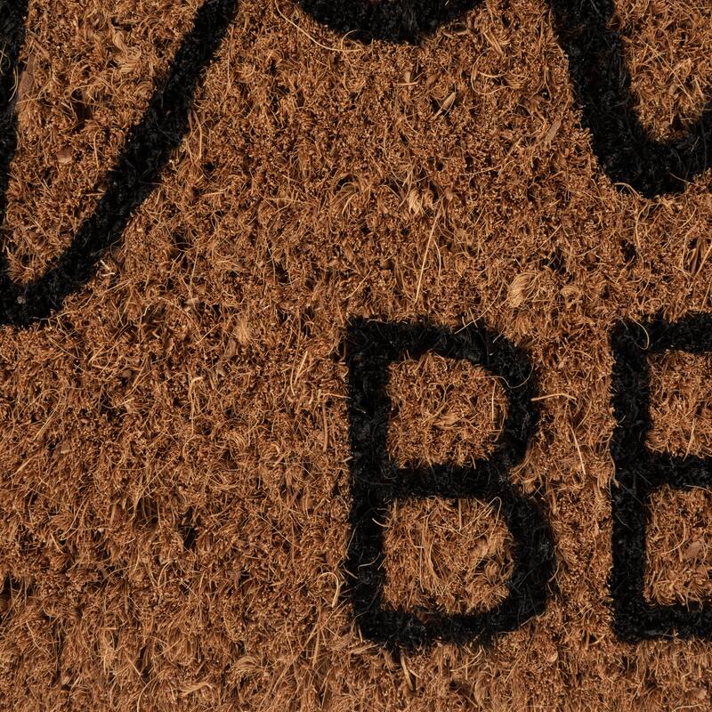 Natural Coir Doormat with "Hello Beautiful" Message - 32.0"L x 16.0"W x 0.3"H - 32.0"L x 16.0"W x 0.3"H