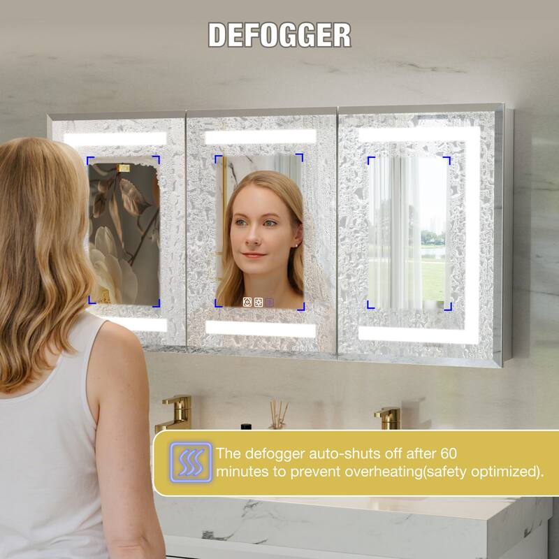 30-48'' W x 24'' H Surface or Recessed LED Bathroom Medicine Cabinet With Mirror,Defog & Quiet Hinges