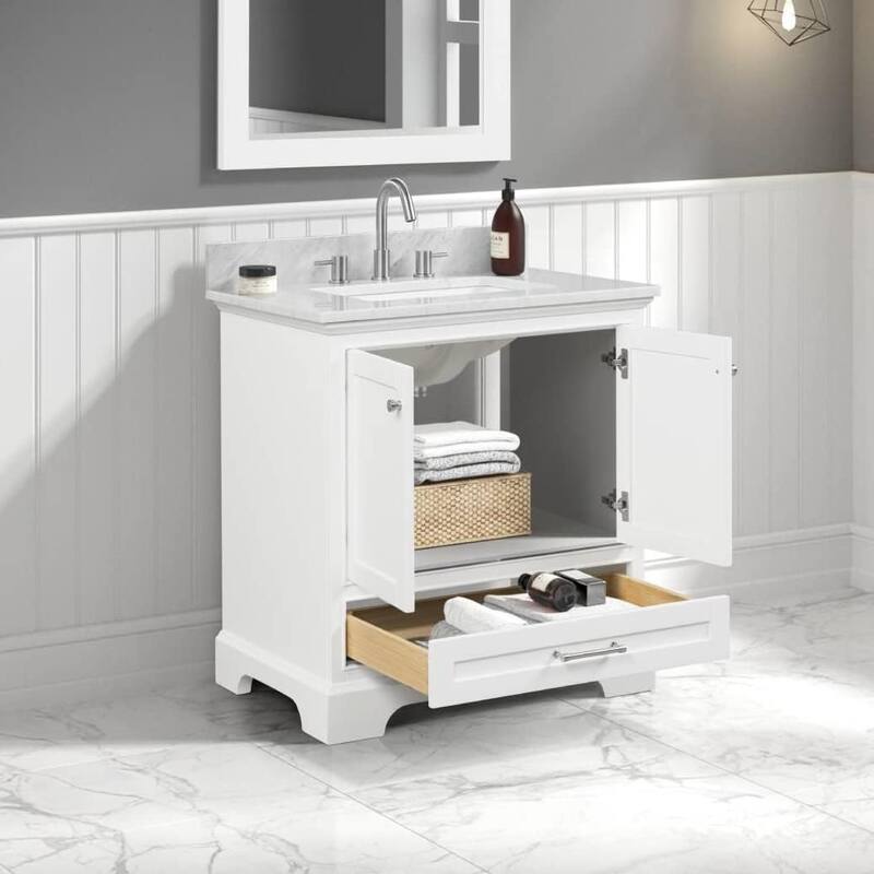 Blossom Copenhagen 30" Solid Wood Bathroom Vanity w/ Marble Top & Sink