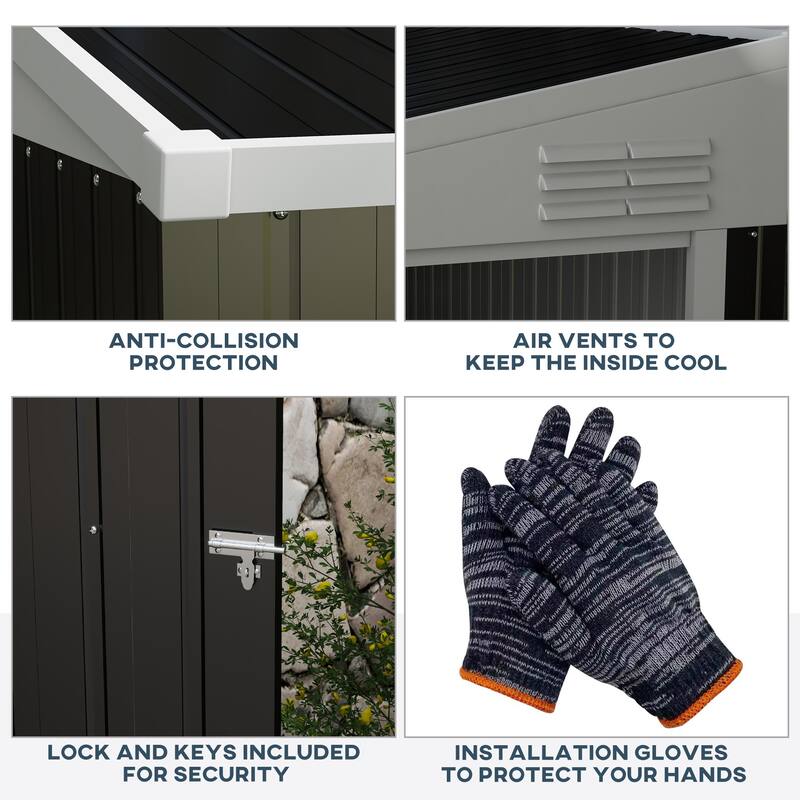 QQ 4' x 8' Metal Outdoor Storage Shed
