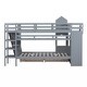 preview thumbnail 10 of 50, Twin-Over-Twin Castle Style Bunk Bed with 2 Drawers 3 Shelves and Slide