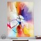 preview thumbnail 3 of 11, Designart 'Creative Flower in Multiple Colors' Oversized Modern Wall CLock 30 in. wide x 40 in. high