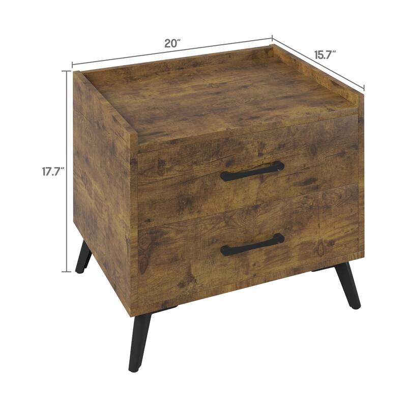 Edge Protection Design 2-Drawer Nightstand
