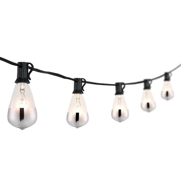 slide 8 of 8, 10-Light Indoor/Outdoor 10 ft. C7 Half-Chrome Bulb String Lights by JONATHAN Y Black