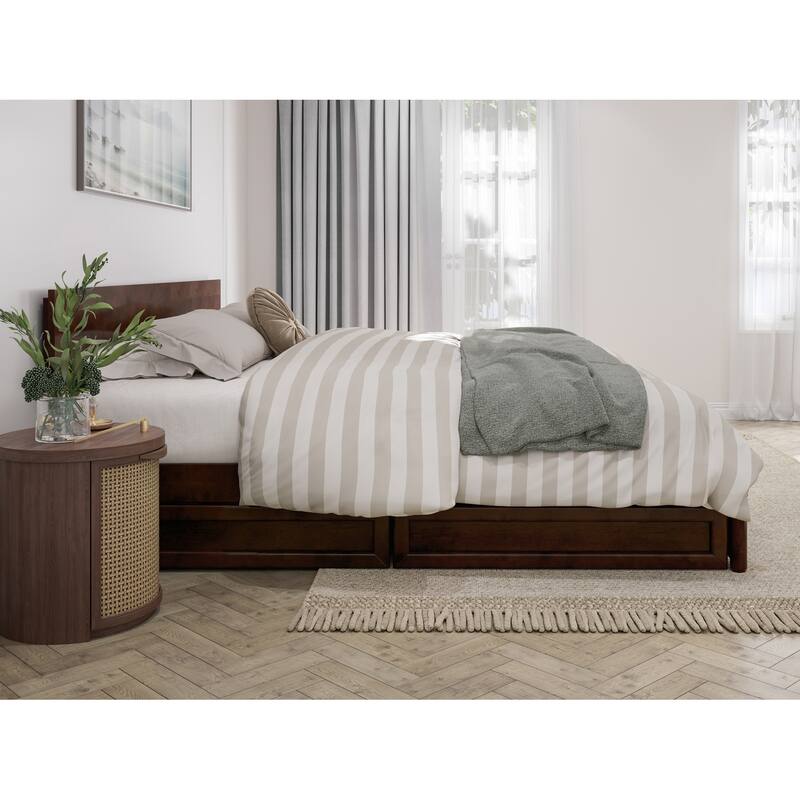 Wesley Platform Bed with Panel Footboard and Storage Drawers