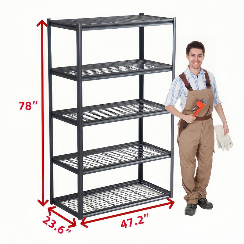 5 Tier Adjustable Heavy Duty Metal Storage Shelves