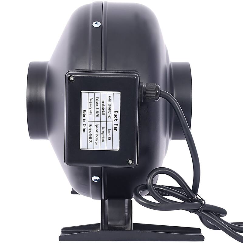 4-Inch 316 CFM Inline Duct Fan: Air Circulation Vent Blower for Hydroponics, Basements, and Kitchens