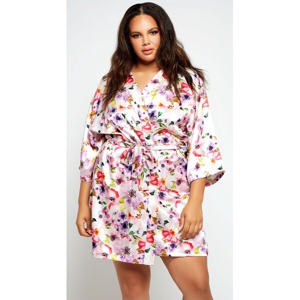 plus satin robe