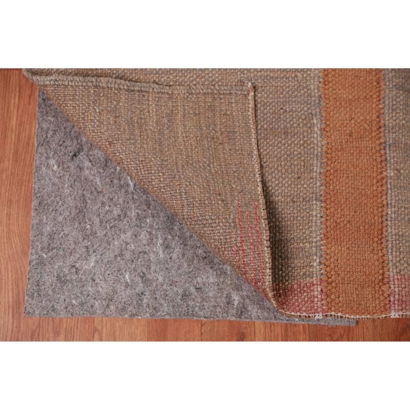 Hand Woven Oriental 100% Jute Carpet Southwestern Modern Brown Kilim Area Rug - 10' 4'' X 8' 2''