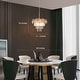 preview thumbnail 6 of 14, Modern Glam Tiered Crystal Chandelier 4-Light Gold Transitional Wagon Wheel Foyer Pendant for Dining Room - 14.1 inches