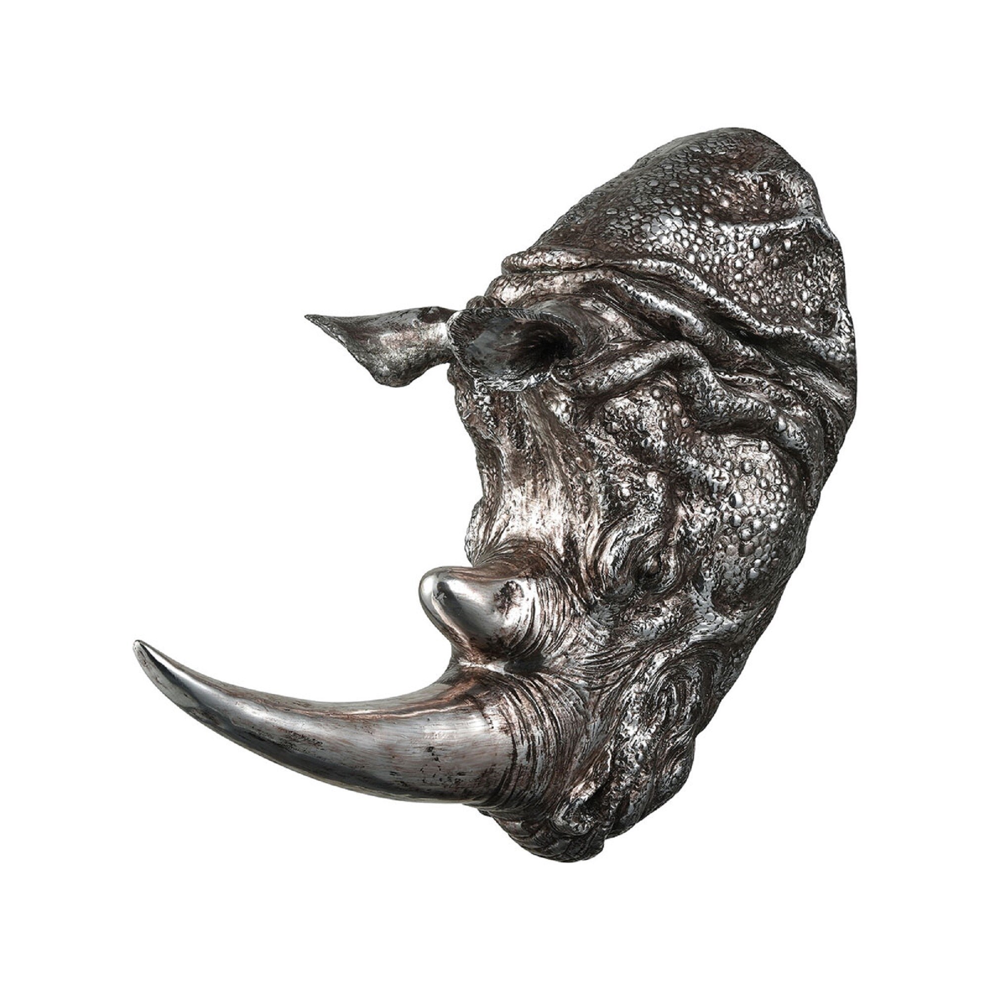 Shop 20 Silver Rhinoceros Head The Horn Of Africa Wall Decor Overstock 29148236