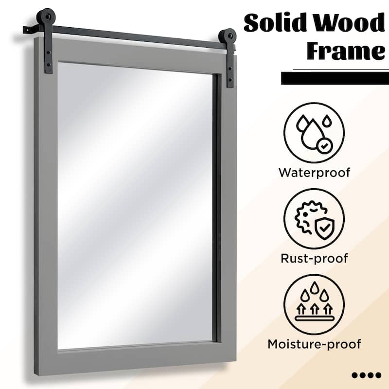 Rectangle Wood Framed Decorative Wall Mirror