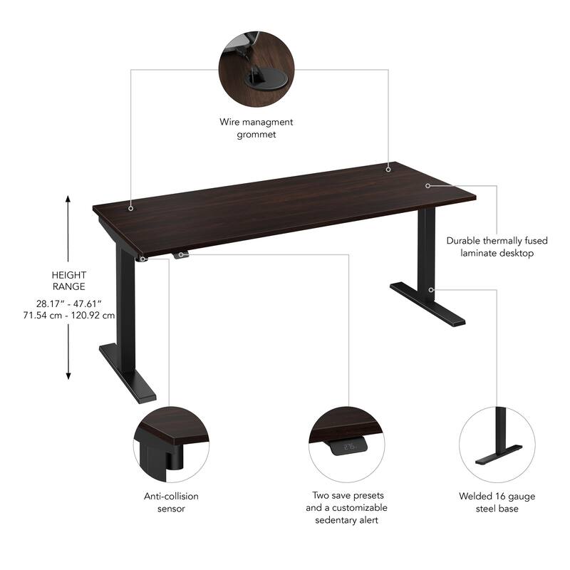 Bush Business Furniture Move 40 Series 72x30 Adjustable Standing Desk