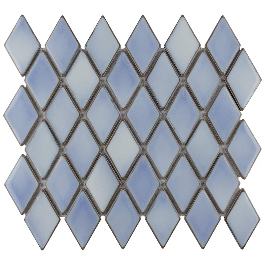 Merola Tile Hudson Kite Frost Blue 10-1/8" x 11-3/4" Porcelain Floor and Wall Tile