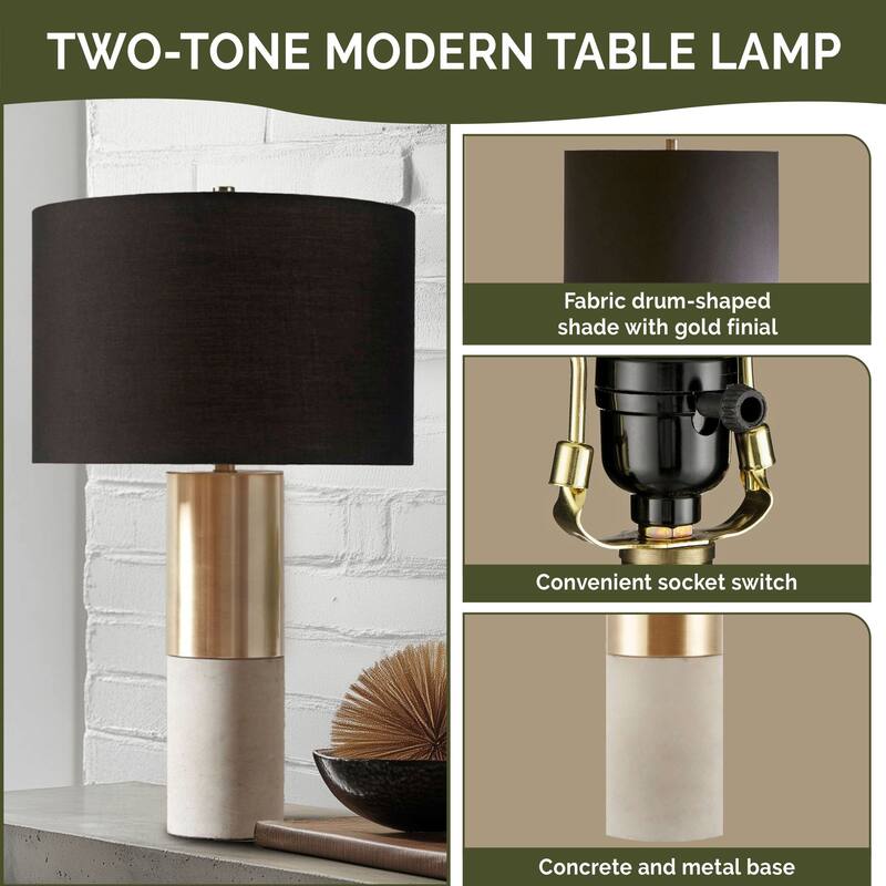 INK+IVY Fulton Metal and Concrete Table Lamp