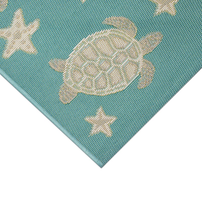 Liora Manne Esencia Turtle And Stars Indoor/Outdoor Mat