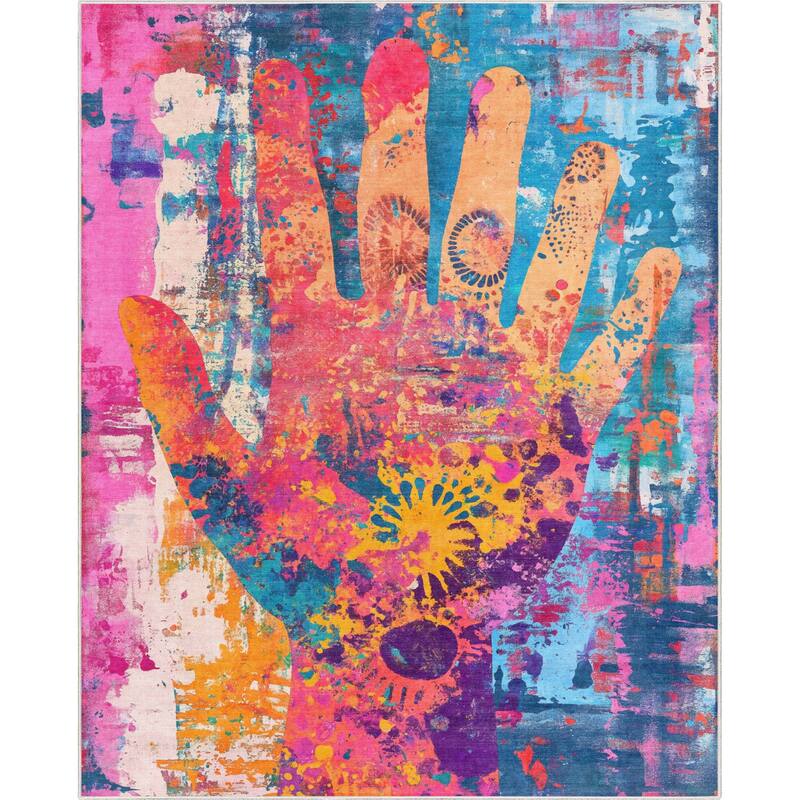 Well Woven Apollo Abstract Aurora Bloom Modern Abstract Area Rug