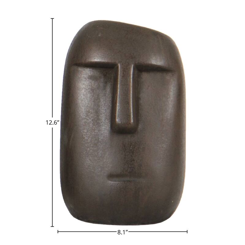 Langione Ficonstone Moai Statue, Brown