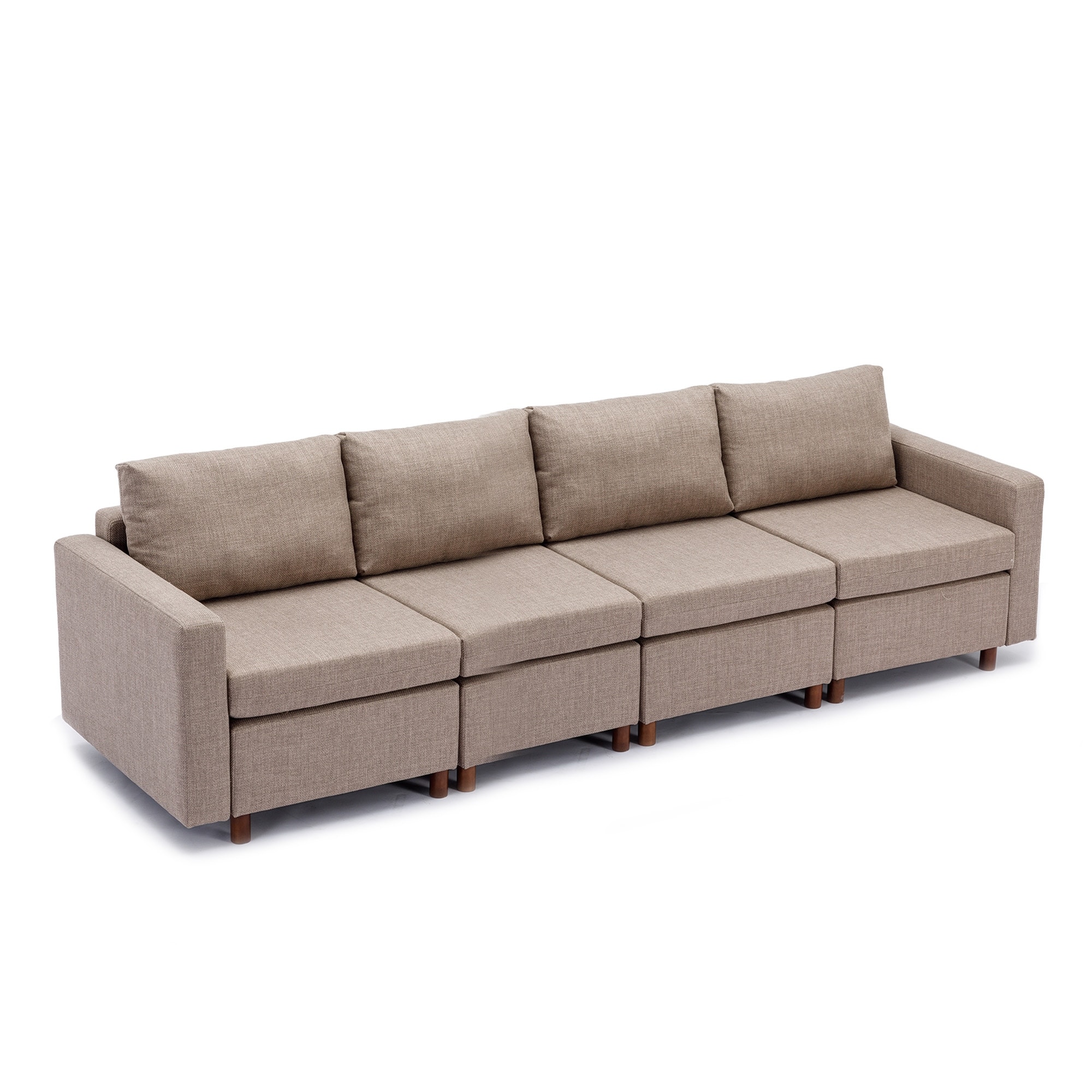 4 Seat Sectional Sofa with Two Ottomans and Non Removable Cushions On Sale Bed Bath Beyond 40602548