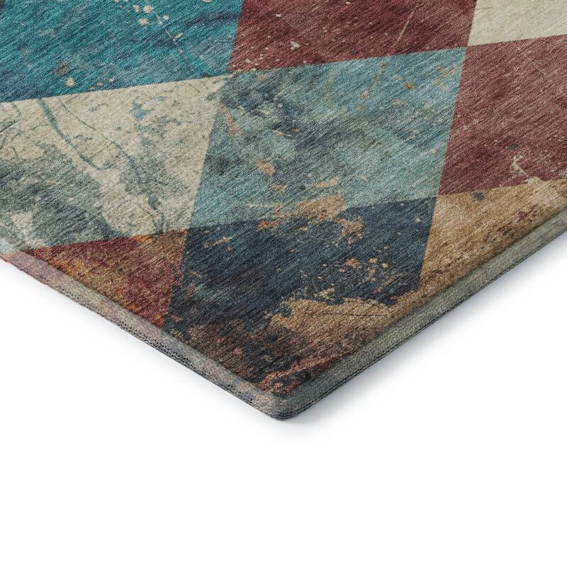 Premium Washable Super Soft Contemporary Diamonds Mayfield Rug