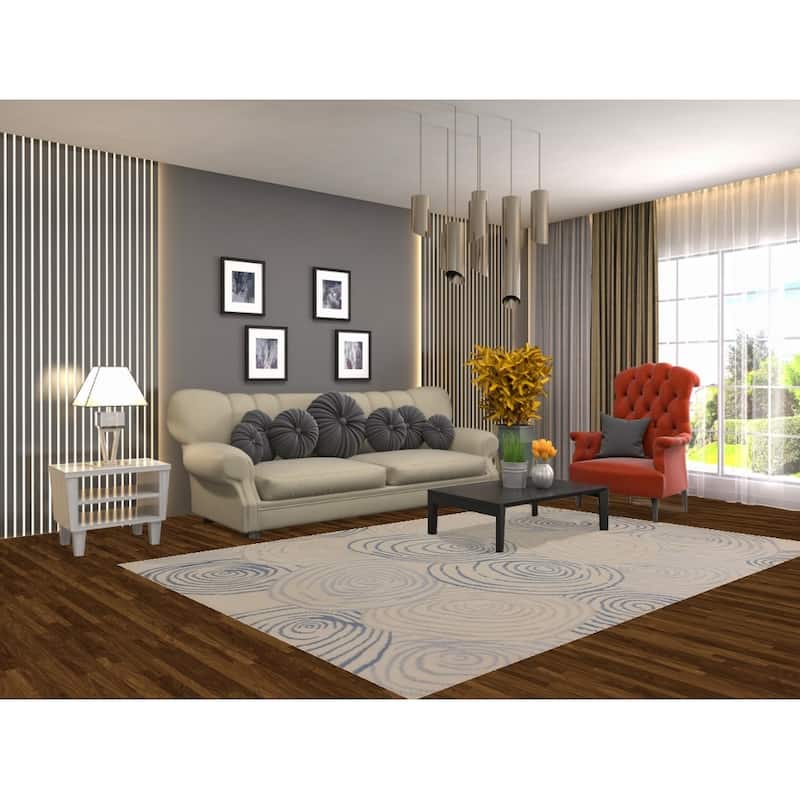 All-Over Gabbeh Oriental Area Rug Hand-Knotted Wool Carpet - 6'0" x 8'9"