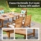 preview thumbnail 7 of 39, MAISON ARTS Outdoor 7/9-Piece Solid Acacia Wood Dining Set, Expandable Dining Table and 6/8 Wood Dining Chairs