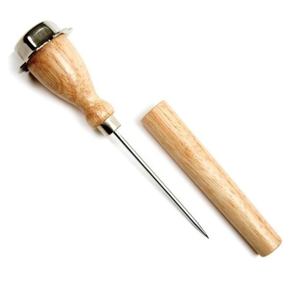 Norpro 7" Stainless Steel Shaft Wood Handle Ice Pick Bar Tool with Sheath Cover - Brown. Opens flyout.